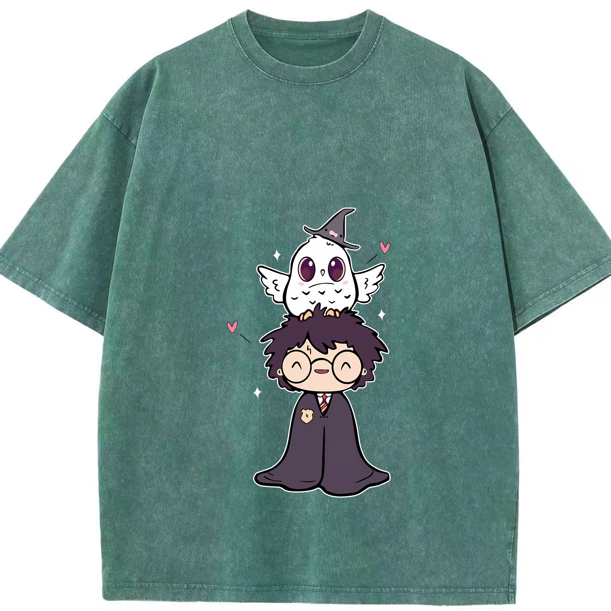 （画像用） Harry Potter ハリー・ポッターシリーズ 綿100% ヴィンテージ風 半袖Tシャツ（フロントプリント）